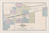 1893 Town Map of Wayne Wayne County Michigan