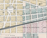 1893 Town Map of Wayne Wayne County Michigan