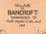 1895 Map of Bancroft Shiawassee County Michigan
