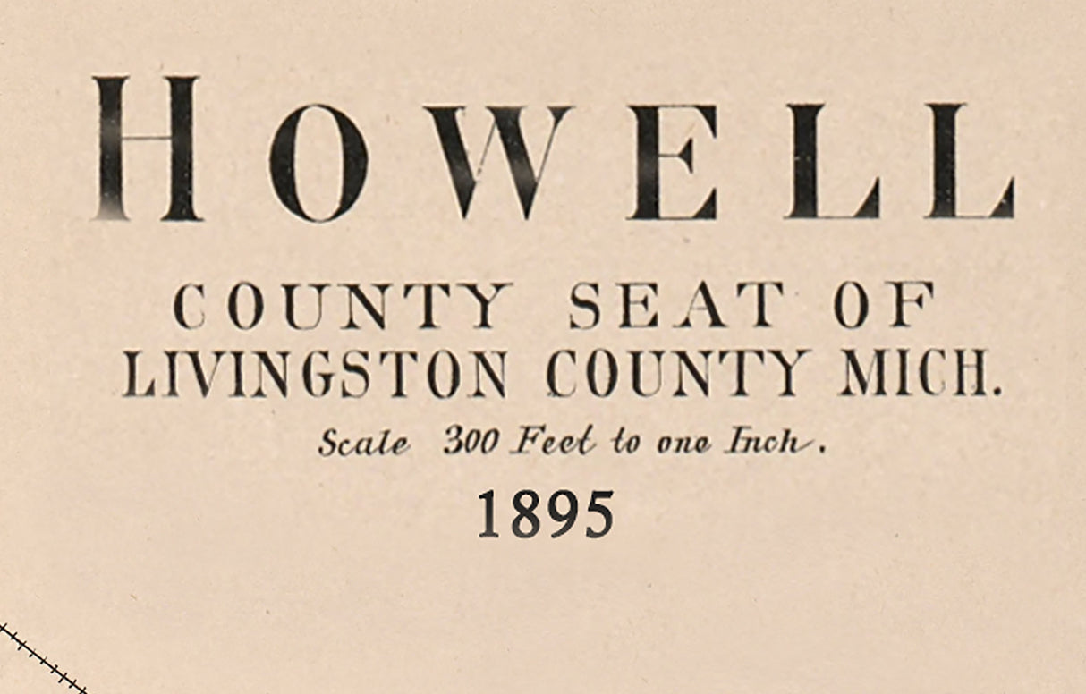 1895 Map of Howell Livingston County Michigan