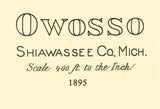 1895 Map of Owosso Shiawassee County Michigan