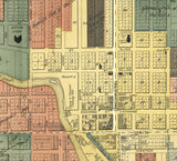 1895 Map of Owosso Shiawassee County Michigan