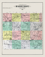 1892 Map of McHenry County Illinois