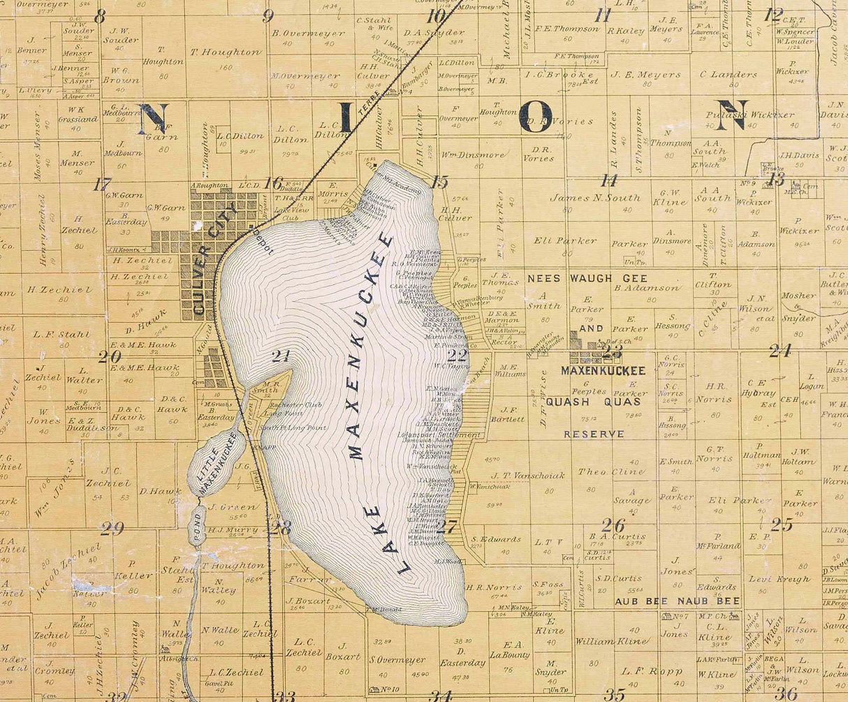 1897 Map of Marshall County Indiana