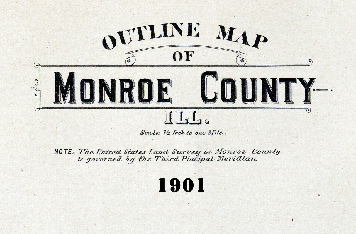 1901 Map of Monroe County Illinois