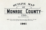 1901 Map of Monroe County Illinois