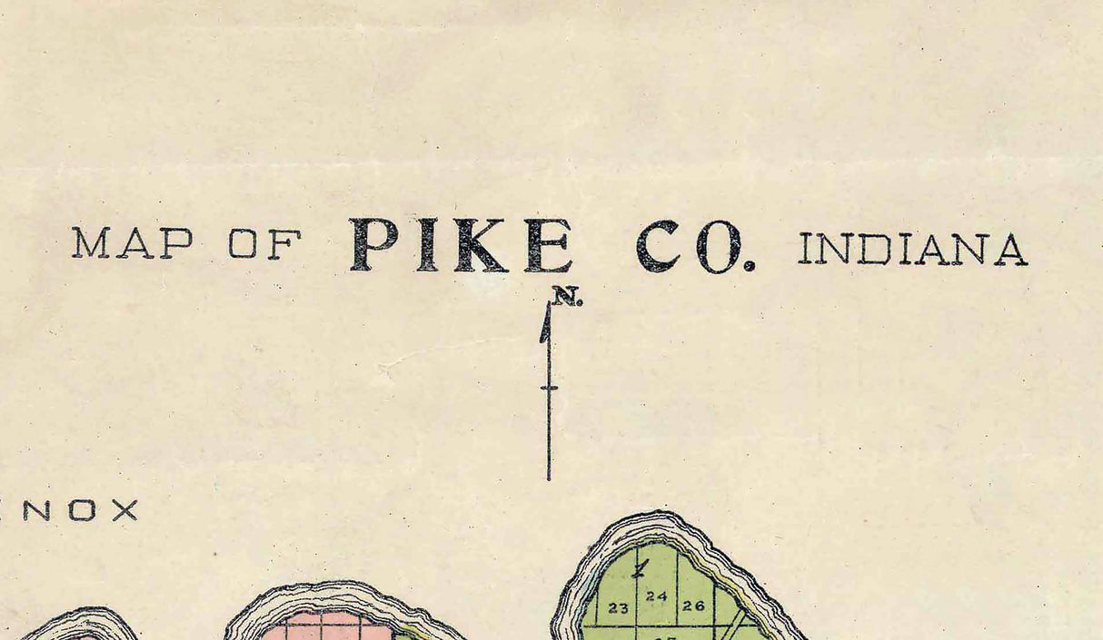 1910 Map of Pike County Indiana