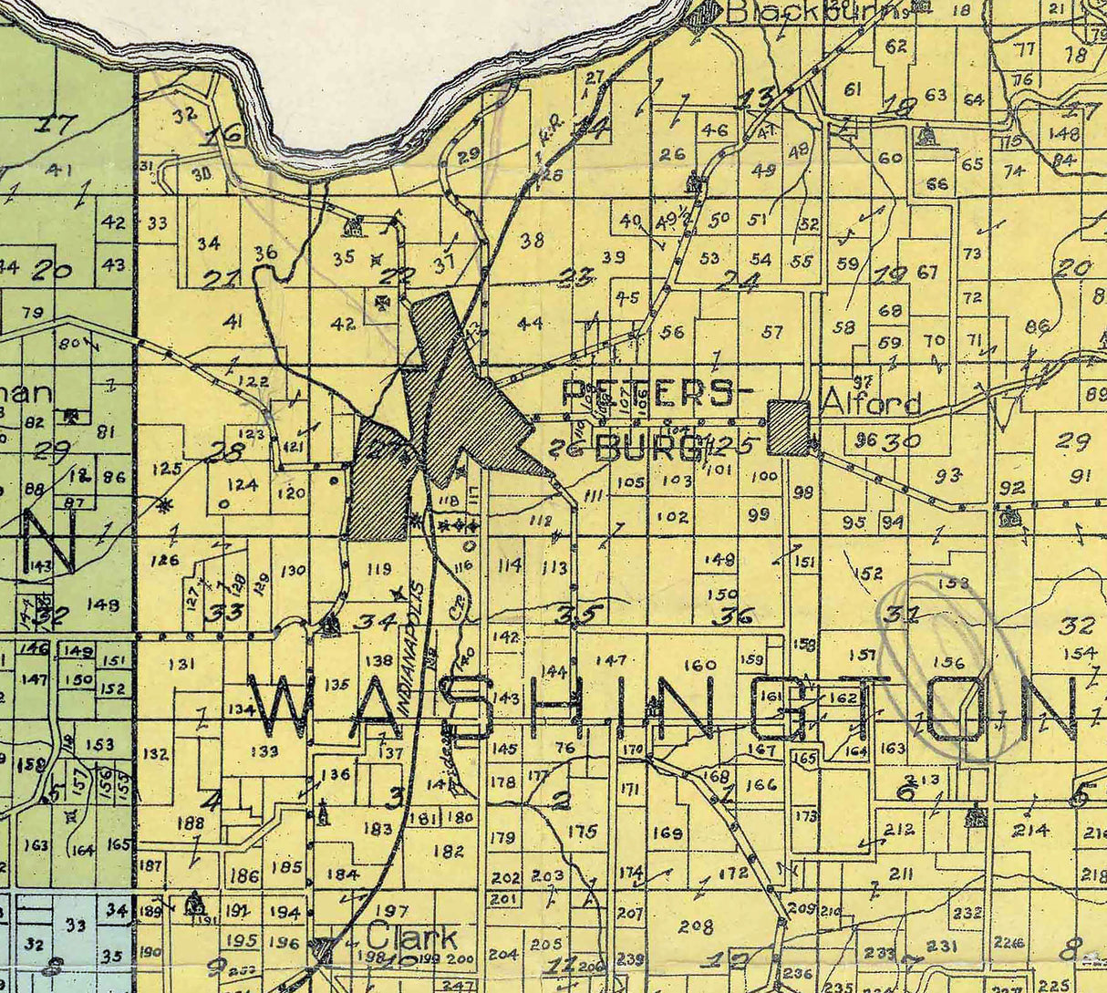 1910 Map of Pike County Indiana