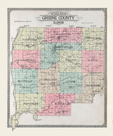 1915 Map of Greene County Illinois