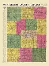 1916 Map of Shelby County Indiana