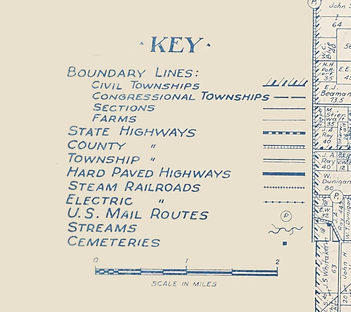 1923 Map of Morgan County Indiana