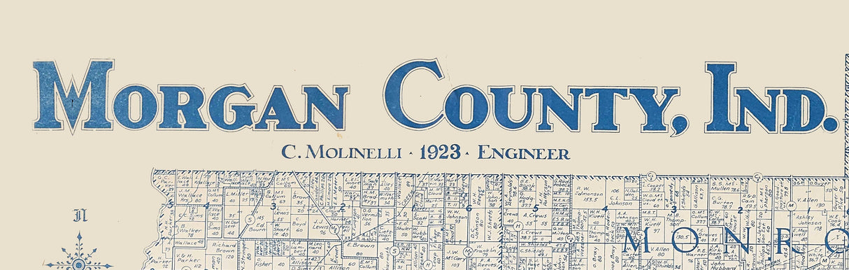 1923 Map of Morgan County Indiana