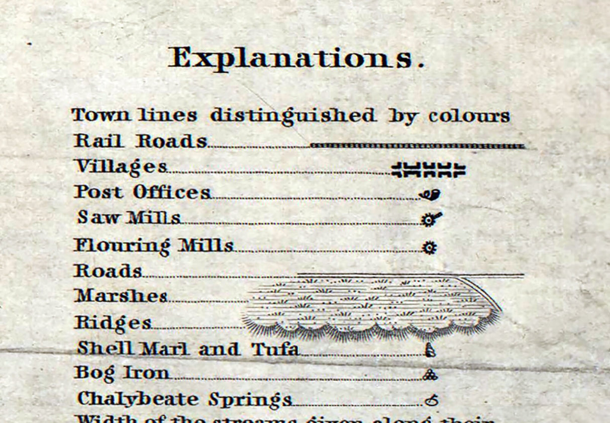 1844 Map of Washtenaw County Michigan