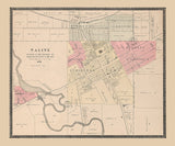 1895 Map of Saline Washtenaw County Michigan