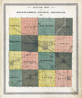 1895 Map of Shiawassee County Michigan