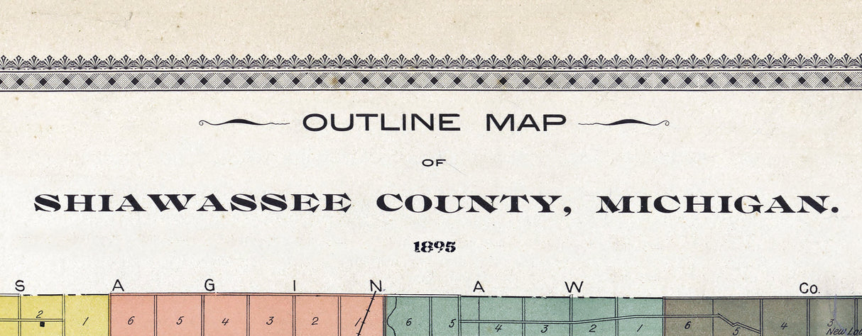 1895 Map of Shiawassee County Michigan