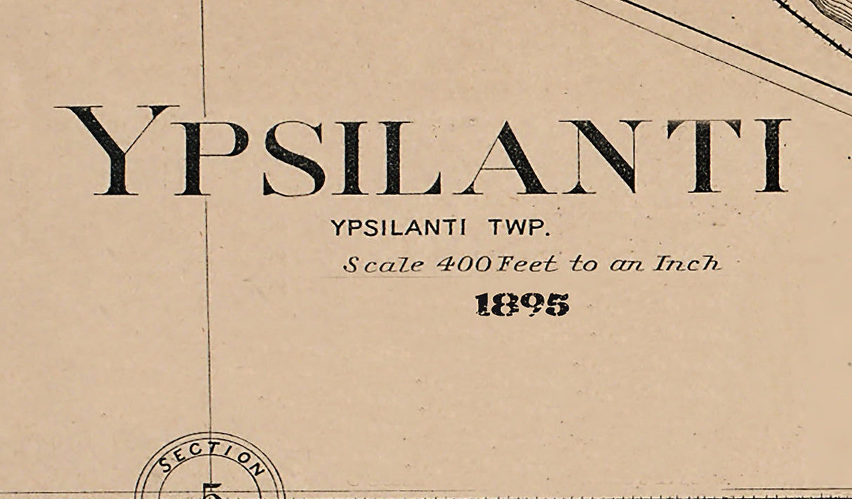 1895 Map of Ypsilanti Washtenaw County Michigan