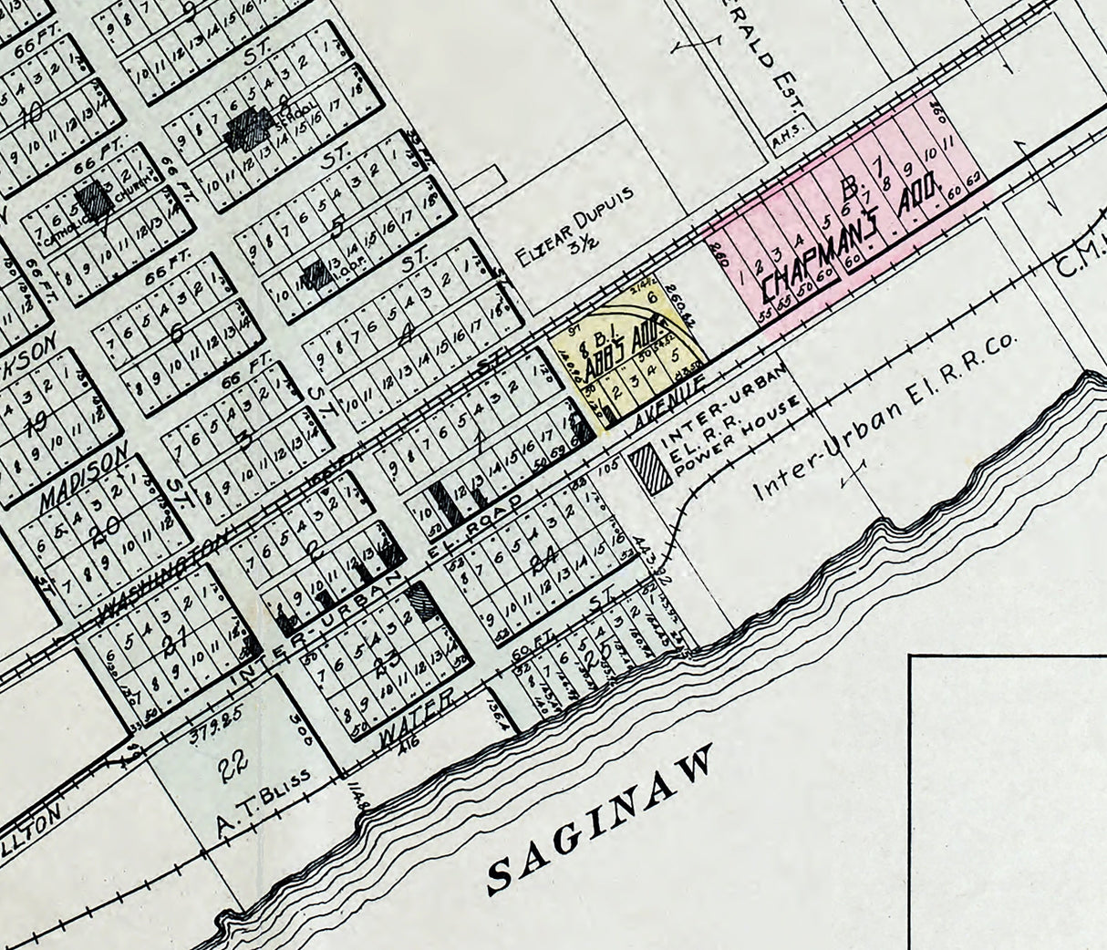 1896 Map of Carrollton Saginaw County Michigan