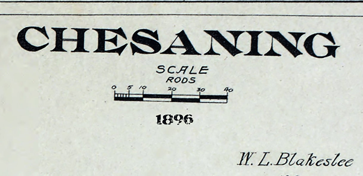 1896 Map of Chesaning Saginaw County Michigan