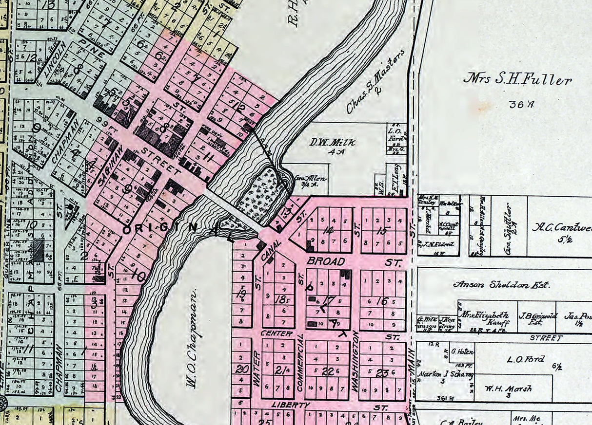 1896 Map of Chesaning Saginaw County Michigan