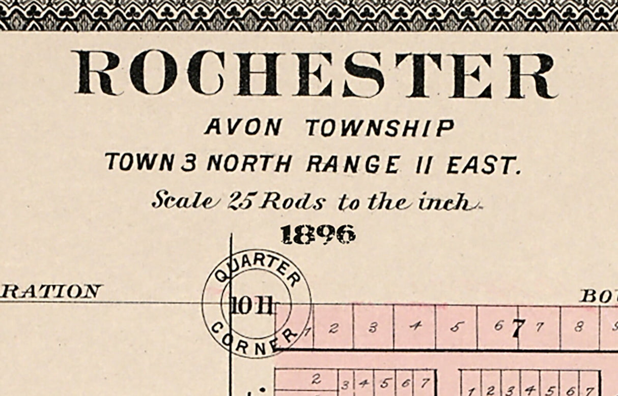 1896 Map of Rochester Oakland County Michigan