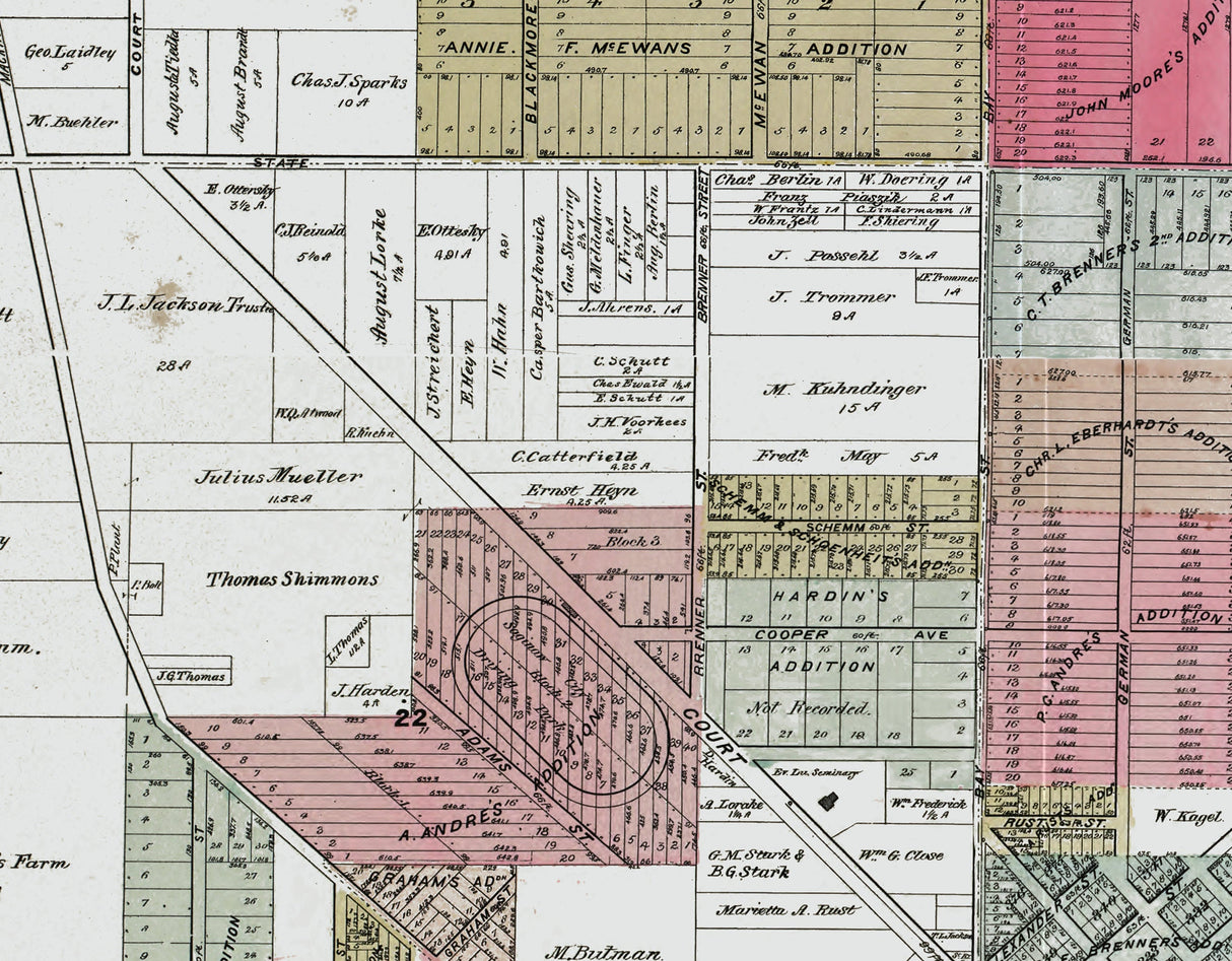 1896 Map of Saginaw Michigan