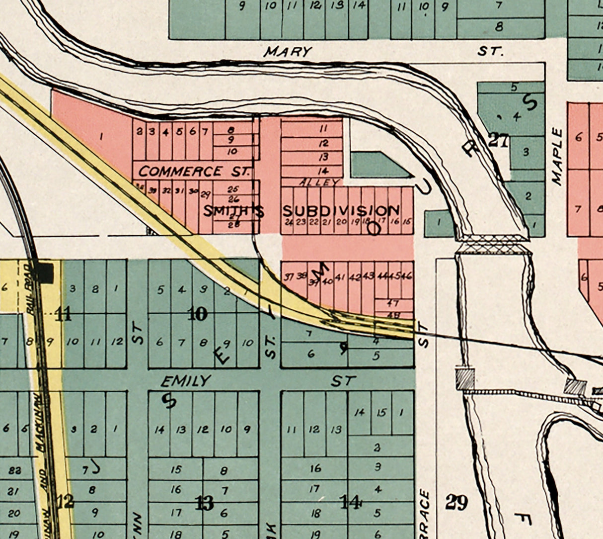 1899 Map of Flushing Genesee County Michigan