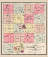 1899 Map of Genesee County Michigan