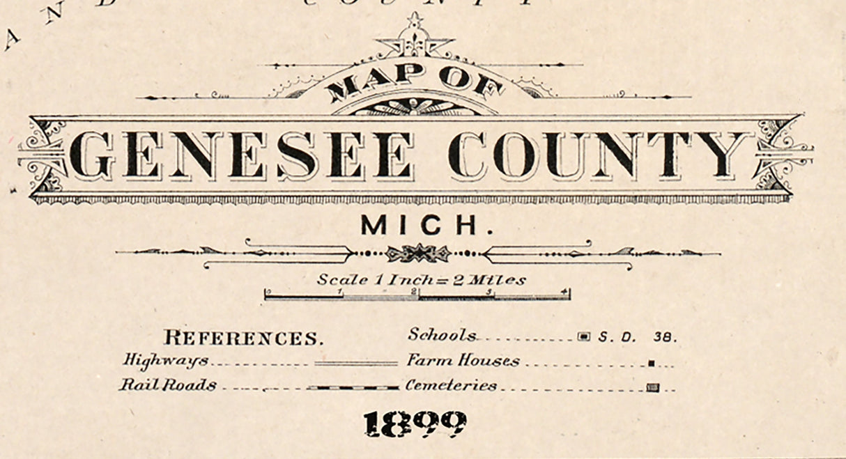 1899 Map of Genesee County Michigan