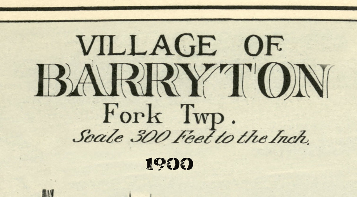 1900 Map of Barryton Mecosta County Michigan