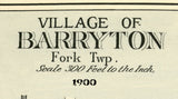 1900 Map of Barryton Mecosta County Michigan