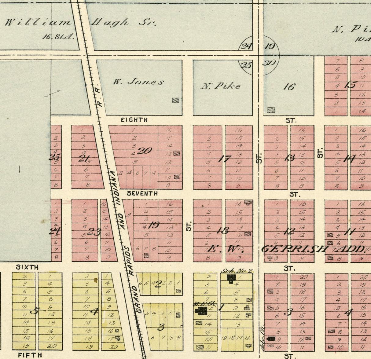 1900 Map of Morley Mecosta County Michigan
