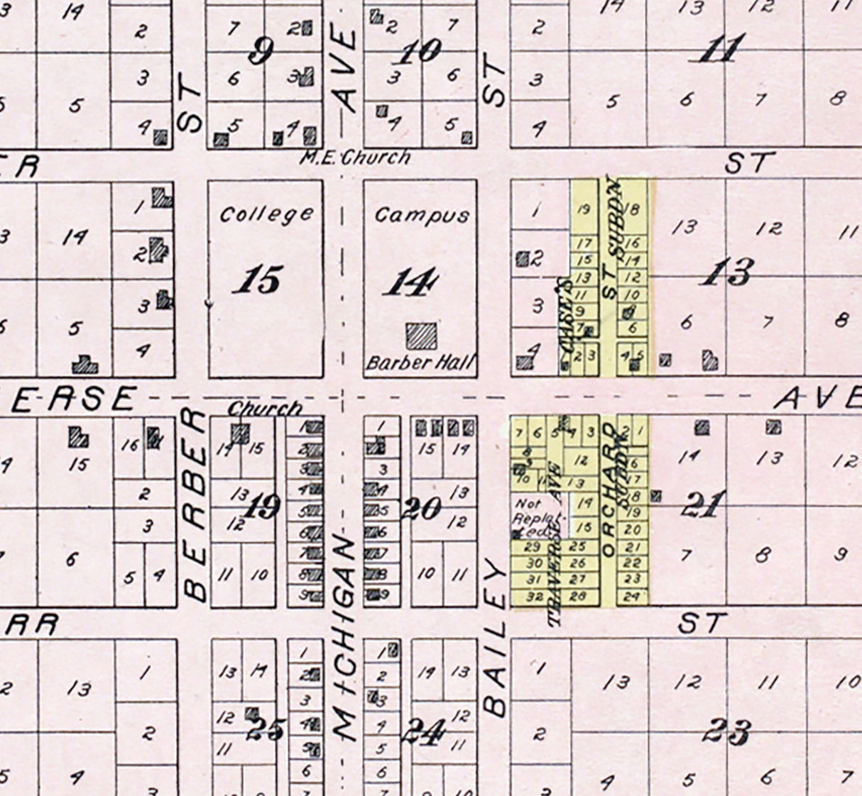 1901 Map of Benzonia Benzie County Michigan