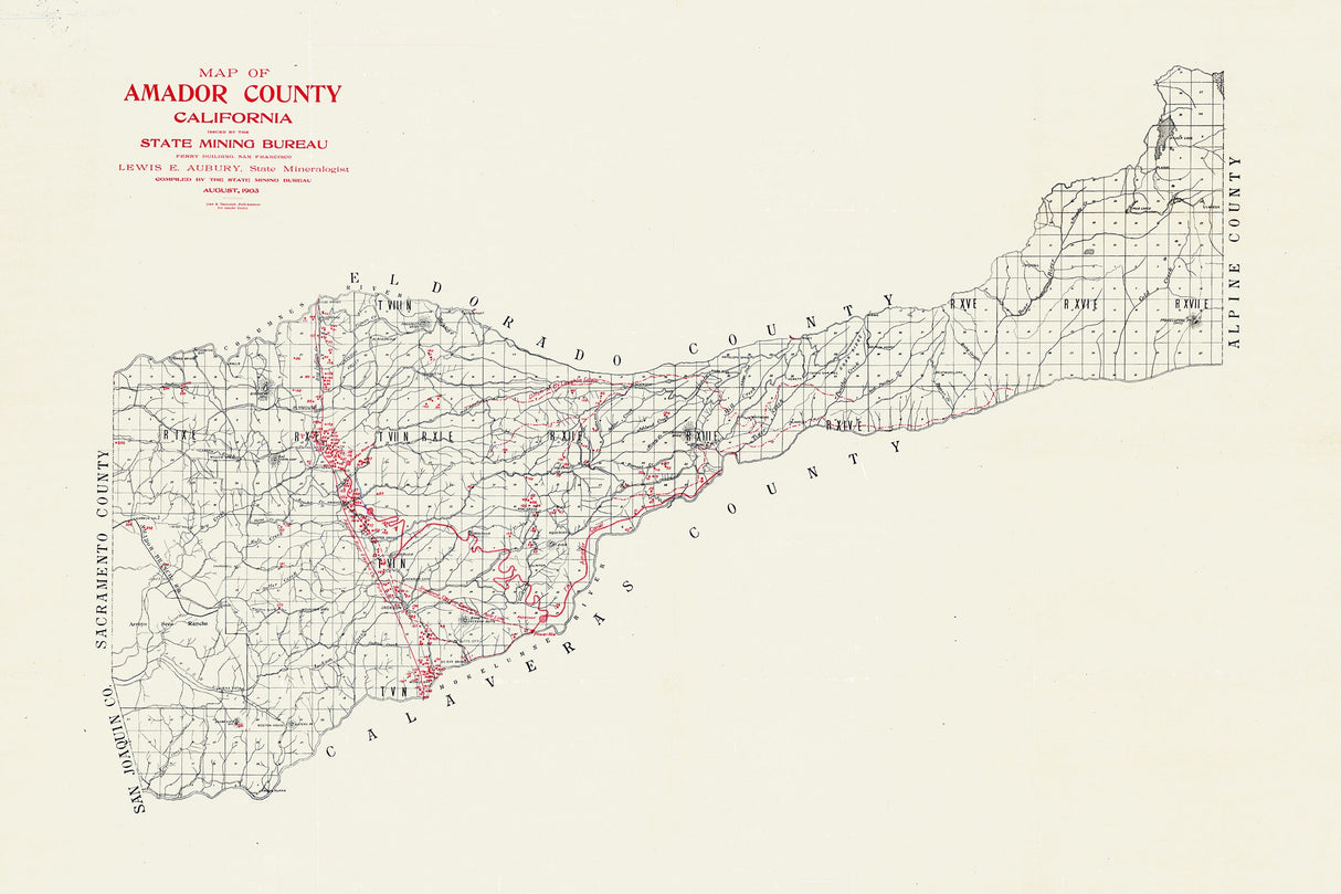 1903 Map of Amador County California