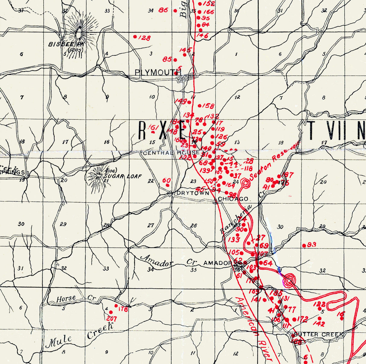 1903 Map of Amador County California