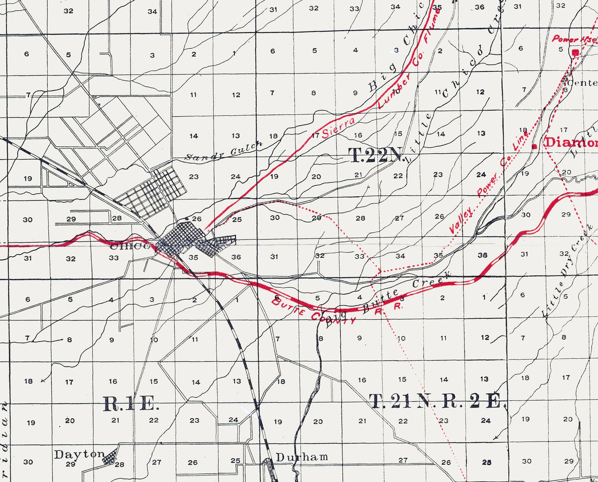 1904 Map of Butte County California