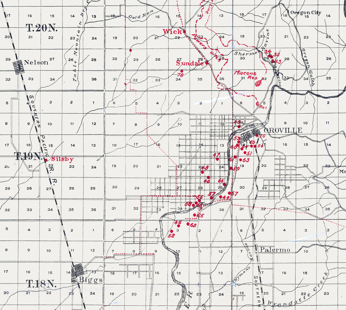 1904 Map of Butte County California