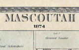 1874 Map of Mascoutah St Clair County Illinois