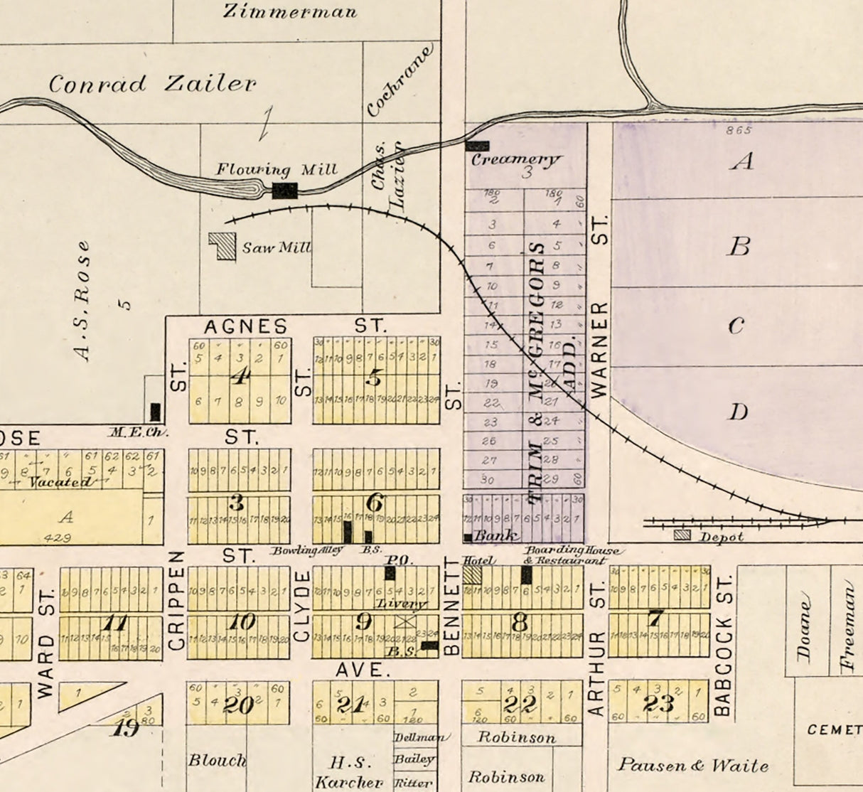 1903 Map of Rose City Ogemaw County Michigan
