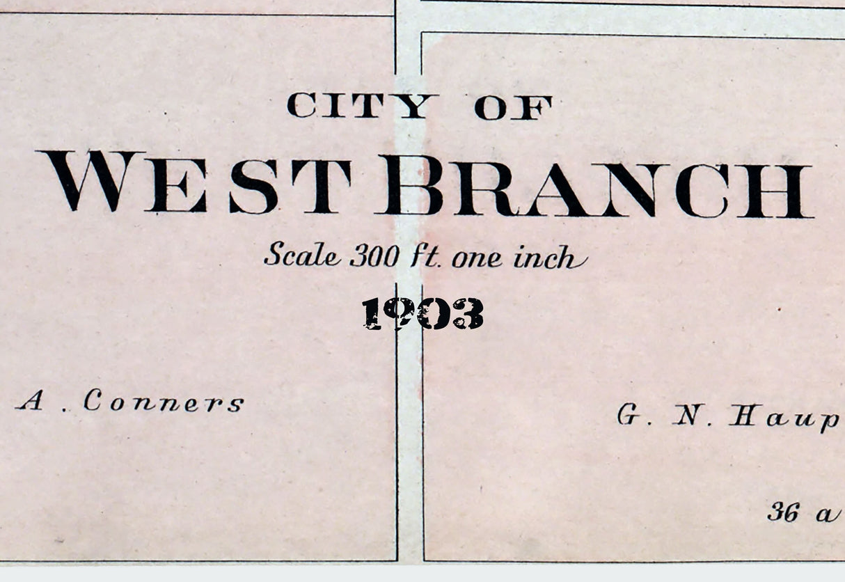 1903 Map of West Branch Ogemaw County Michigan