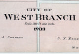 1903 Map of West Branch Ogemaw County Michigan