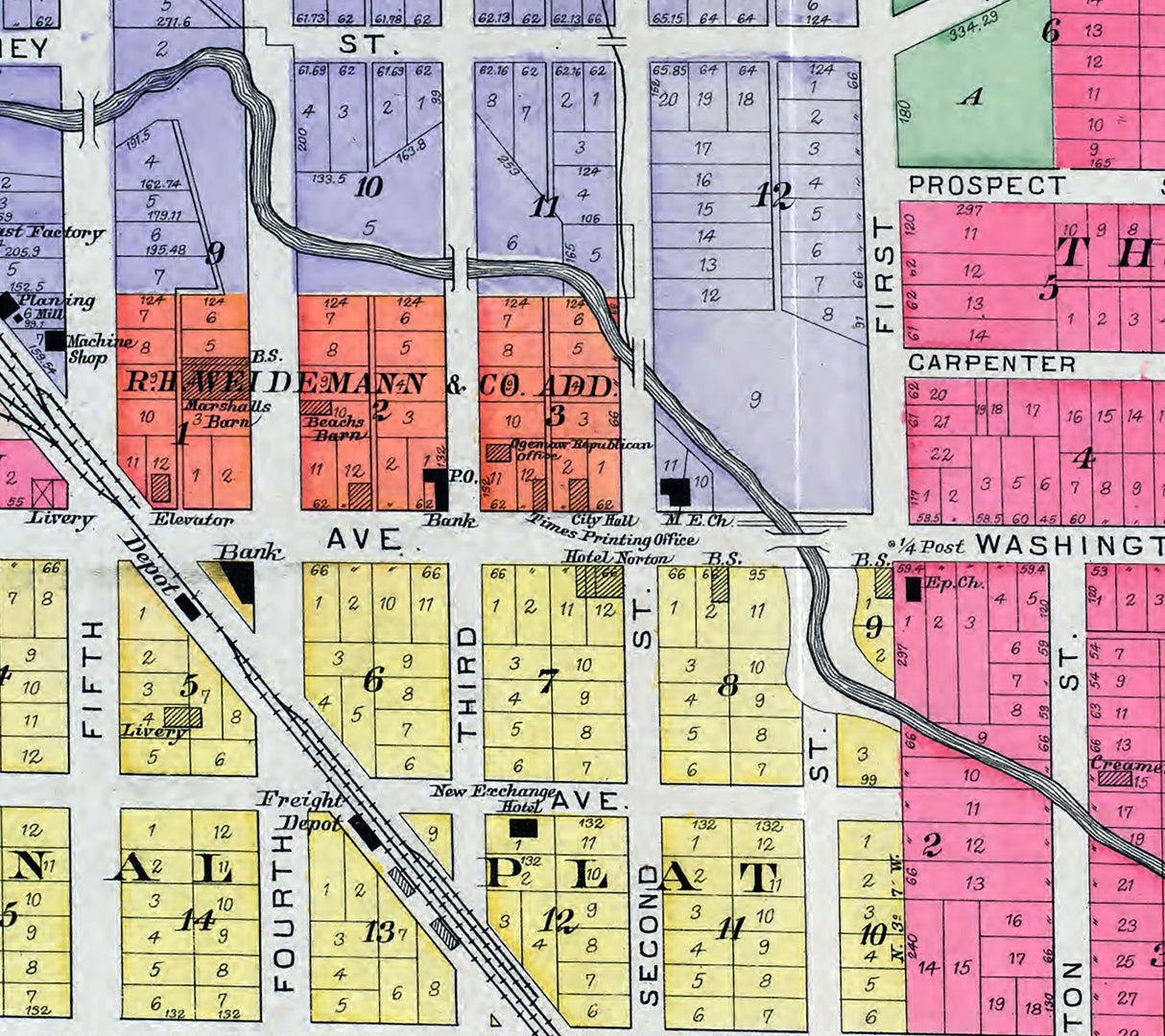 1903 Map of West Branch Ogemaw County Michigan