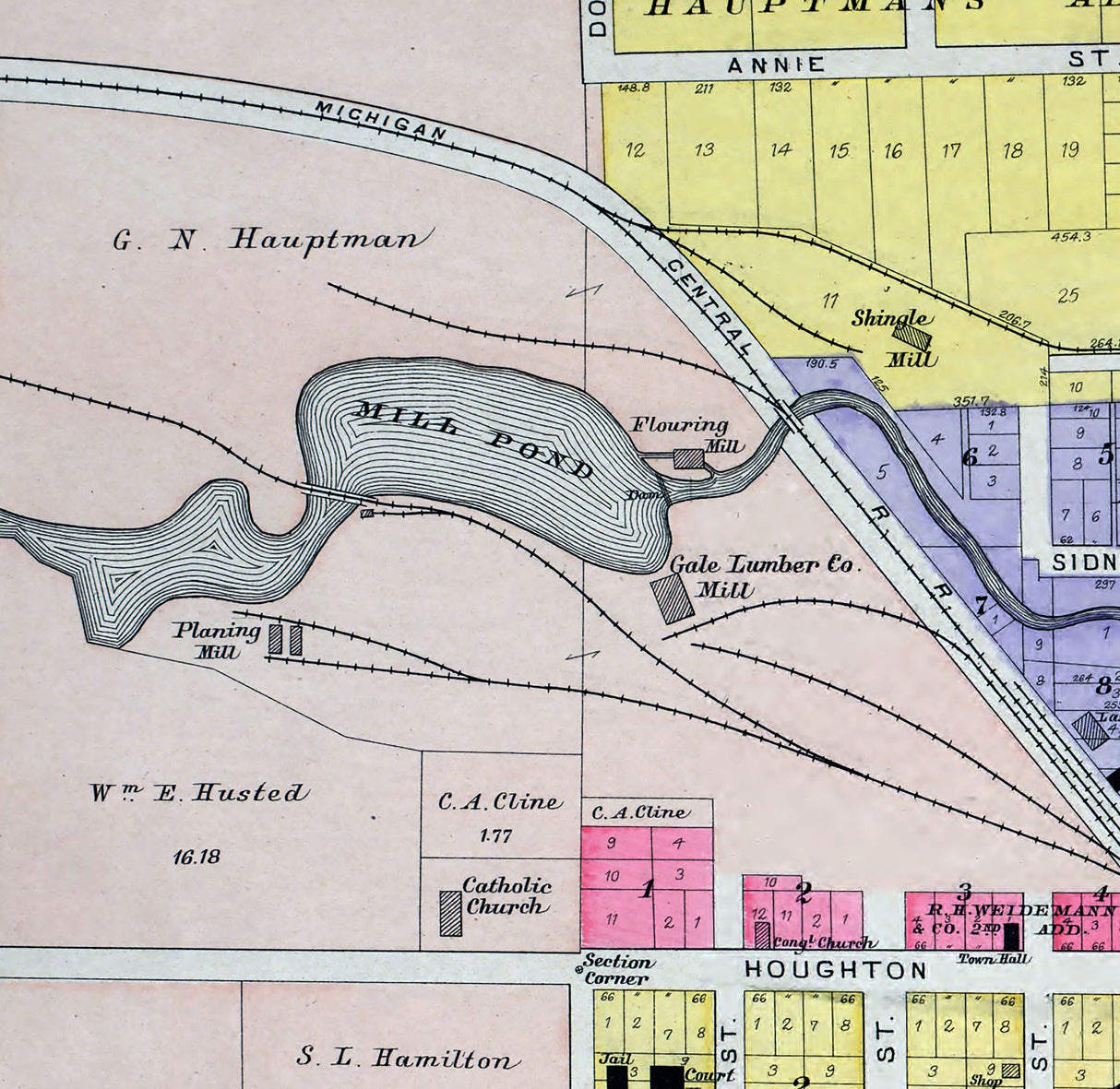 1903 Map of West Branch Ogemaw County Michigan