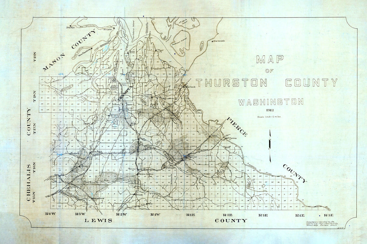 1912 Map of Thurston County Washington