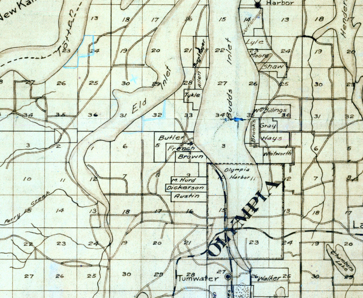 1912 Map of Thurston County Washington