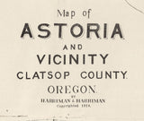 1914 Map of Astoria Clatsop County Oregon