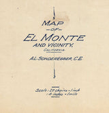 1920 Map of El Monte California and Vicinity