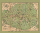 1920 Map of Paris France