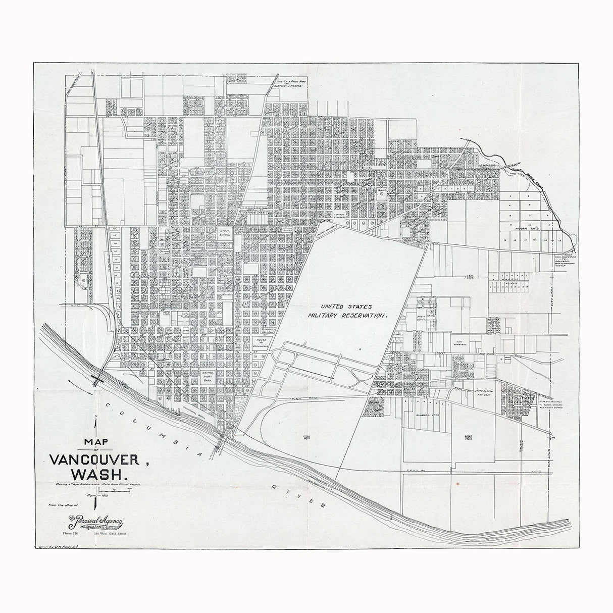 1921 Map of Vancouver Washington