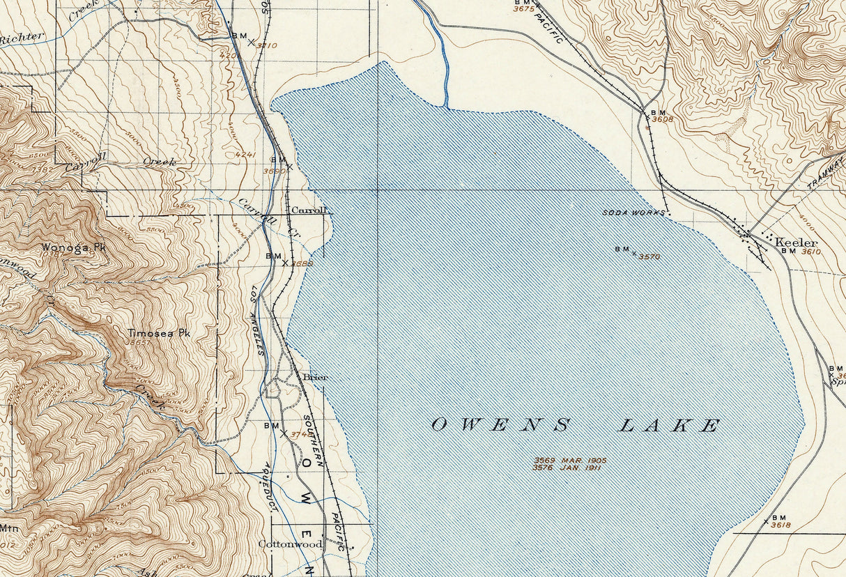 1939 Map of Owens Lake California